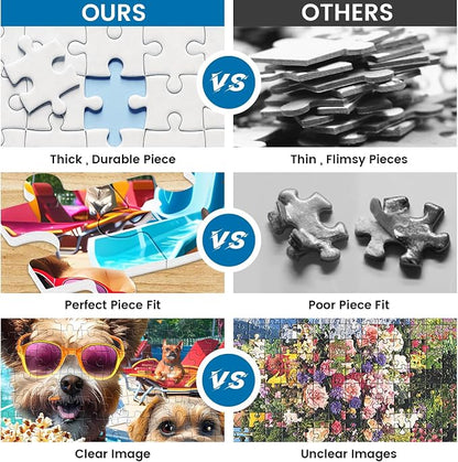 300 Piece Jigsaw Puzzle for Adults, Fun at The Amusement Park Dog Puzzles, Funny Puppy Jigsaw Puzzles, Animal Pet Lover Challenging Puzzles for Friends Family Activity Game Nights Gifts