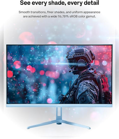 Pixio PX249 Wave Blue 24 inch 240Hz Refresh Rate FHD 1080p Resolution Fast IPS Panel 1ms GTG Response Time Built-in Speakers Gaming Monitor with Adaptive Sync