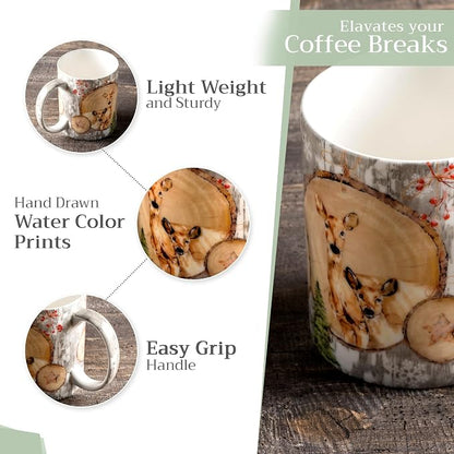 Maison d' Hermine Coffee Mug with Handles Tea Cups (12 Ounce, Pack of 1) | Fine Bone China Coffee Mugs for Hot Beverages Cappuccino Latte Home Restaurant Hotel Spring Summer -Mountain Life - Winteralp