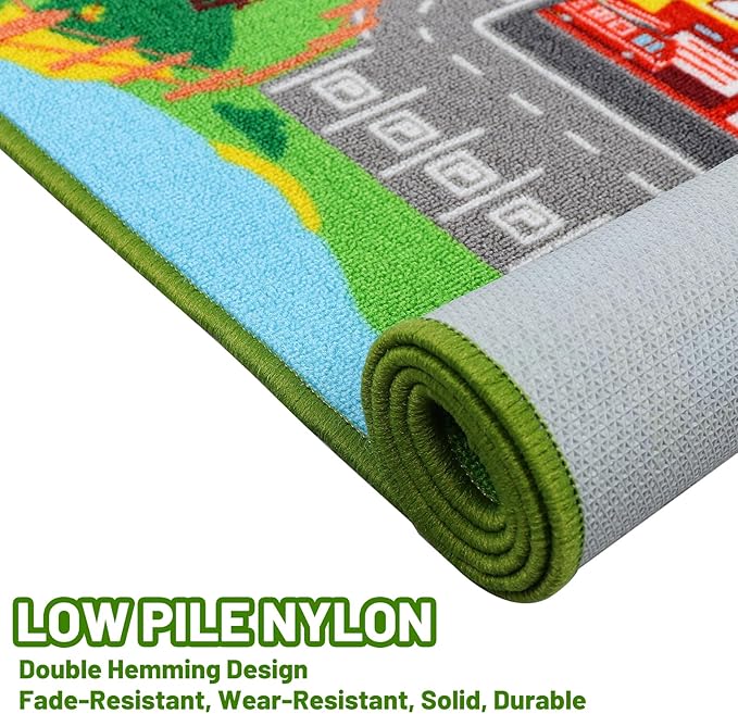 Kids Carpet Playmat Rug 59"x39.4", Car Rug for Kids Cars, Non-Slip Town City Road Map Kids Rug for Playroom Bedroom Boys, Kids Car Mat Road Rug, Track Rug Car Play Rug for Kids (59X39.4 INCH)