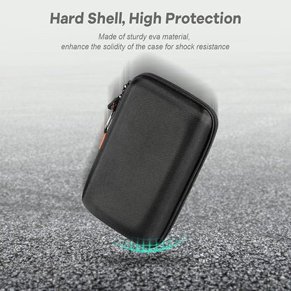 Shockproof Hard Shell Carrying Case, 2 Colors | Larger Capacity Storage Pouch, For GPS, External Hard Drive, Power Bank, Charger, Cable