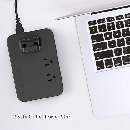 Drevet LED Desk lamp with USB C Charging Port, Table Light with 3 USB Charger and 2 AC Power Outlet, 3 Color Model, 3 Level Brightness, Touch Control, Memory Function, Eye-Caring Office Foldable Lamp