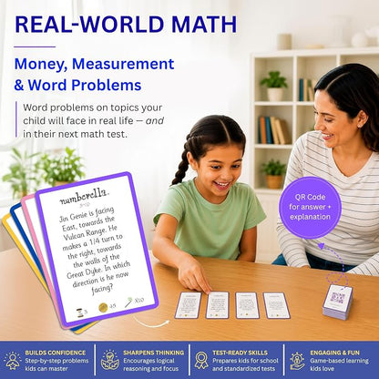 Numberella Deluxe Math Card Game for Kids – Level 1 | Ages 7–10, Grades 2–4 | Mental Math & Times Tables | Award-Winning Data-Proven STEM Game | Family, Homeschool & Classroom | 432 Questions