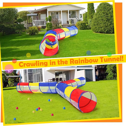 Kids Play Tunnel Tent for Toddlers, Colorful Pop Up Crawl Tunnel Toy for Baby or Pet with Breathable Mesh, Collapsible Gift for Boy and Girl Play Tunnel Indoor and Outdoor Game