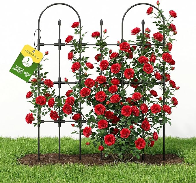 Trellis for Climbing Plants Outdoor,47.2" H Garden Trellis,Rustproof Garden Arch Trellis Cucumber Tomato Support Structure for Raised Bed