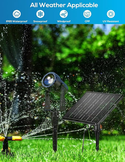 ZYAN Solar Landscape Spotlights, Separate Monocrystalline Panels & USB-C Powered 5400mAh Auto On Off Dusk to Dawn, Outdoor IP65 Waterproof, Warm White for Yard Path Patio (100 Lumens × 4 Pack)