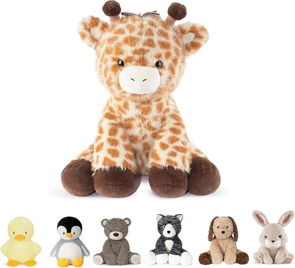 Niuniu Daddy 14" | 3.5 Pound Giraffe Weighted Stuffed Animal for Kids Adults, Calming Body Pillow for Sleeping, Sensory Sitting Lap Pad Toy Huggable Gift for Christmas Birthday