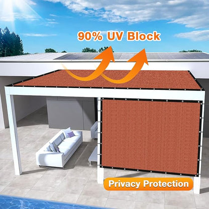 Artpuch 90% Sun Shade Cloth, 4 x 14 FT Pergola Shade Cover Canopy with Grommets, Sun Screen Fabric Tarp for Patio, Outdoor, Garden, Backyard, Rust Red