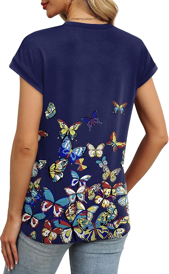 Alaroo Womens Summer Tops Short Sleeve Shirts Crew Neck Tshirt Cute Trendy Tunic Blouses (S-3XL)