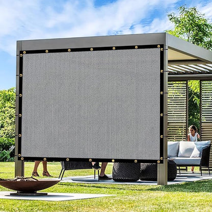 Artpuch Outdoor Pergola Shade Cover 12x12 FT Sun Shade Cloth with Grommets Light Grey 90% UV Protection Canopy Patio Privacy Screen (Customized Available)