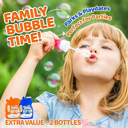 Concentrated Bubble Solution Bulk Refill for Bubble Machines, 70 oz (up to 5 Gallon), Concentrated Liquid for Kids, Giant Wands, Blower, Birthday Party Favors