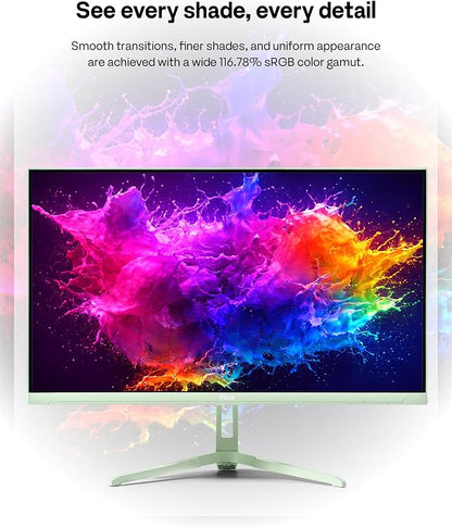 Pixio PX249 Wave Mint Green 24 inch 240Hz Refresh Rate FHD 1080p Resolution Fast IPS Panel 1ms GTG Response Time Built-in Speakers Gaming Monitor with Adaptive Sync