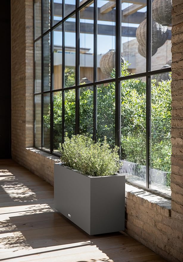 Veradek Block Series Long Box Planter - Large Rectangular Planter for Indoor or Outdoor Patio/Porch | Durable All-Weather Use with Drainage Holes | Modern Décor for Tall Plants, Flowers or Shrubs