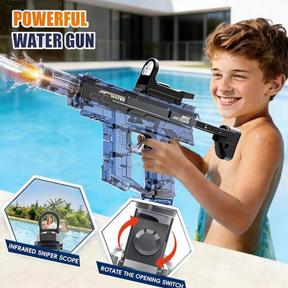 Electric Squirt Water Gun for Adults & Kid, Automatic Water Blaster Toy with Battery Powered, Long Range & High Capacity, Powerful Water Pistol for Outdoor Pool Beach Backyard Play Water Game