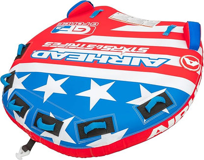 Airhead G-Force Towable Tube for Boating, 1-4 Rider Inflatable Boat Tube for Water Tubing, Heavy Duty Full Nylon Cover, Stabilizer Fins with Neoprene Knuckle Guards, Speed Safety Valve