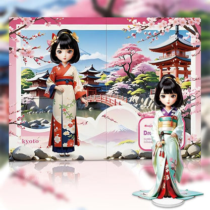 Magnetic Dress Up Dolls for Girls - Princess Magnet Paper Dolls Book with 3D City Buildings - Travel Car Trip Quiet Book Game Toys Easter Birthday Gifts for Kids Toddlers Ages 3 4 5 6 7(Style C)