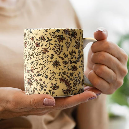 Maison d' Hermine Coffee Mug with Handles Tea Cups (15 Ounce, Pack of 1) | Fine Bone China Coffee Mugs for Hot Beverages Cappuccino Latte Home Restaurant Hotel Spring Summer -Lakshmi - Daya