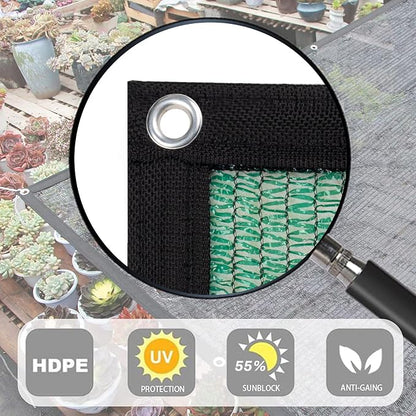 LOVE STORY 20x48FT 55% Dark Green Shade Cloth Sun Shade Net with Grommets Sunblock Net Mesh Tarp for Garden,Plants Cover,Greenhouse and Patio