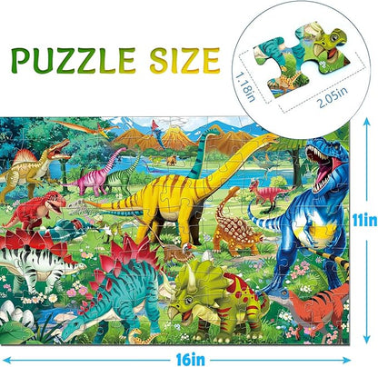 100 Piece Puzzles for Kids Ages 4-6 6-8 8-10, 100 Piece Dinosaur Learning Educational Jigsaw Puzzles, Kids Puzzles Ages 5-8 Gifts for Girls Boys - Every Piece is Unique