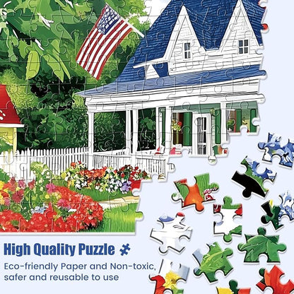 1000 Piece Puzzle for Adults, Beautiful Garden Scene Puzzles, Birds and Flowers Jigsaw Puzzles 1000 Pieces,Fun Landscape Puzzle for Adults Kids Seniors,Challenging Family Game Great Gift Idea,28*20 in