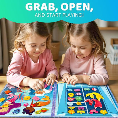 QUOKKA Magnetic Dress-Up Dolls for Girls Boys with 35 Magnetic Pieces - Creative Magnetic Play Set for Home or Travel - Perfect Magnetic Paper Dolls for Ages 3 and Up, Boost Storytelling with Mermaids