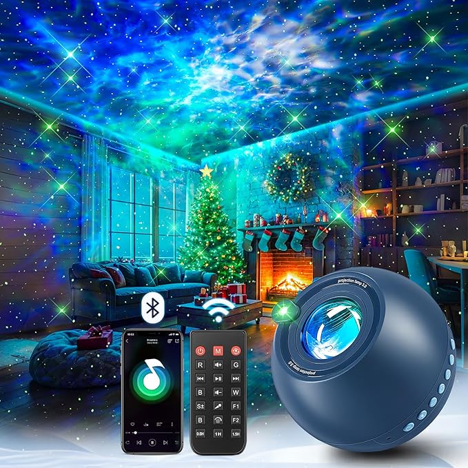 One Fire 360 Game Lights Galaxy Projector Gaming Accessories Gaming Room Decor Green Star Bluetooth Speaker+15 White Noise Man Cave Accessories Cool Gifts for Men Birthday Gift Cool Stuff for Teen Boy