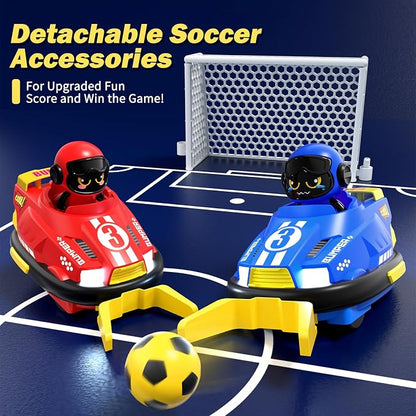 bessome Cute Cartoon Remote Control Bumper Car Toy Set of 2 Players Football Games|Toddlers Mini RC Car Toys with Light & Sound & 360°Rotating|Christmas Birthday Gifts for 3 4 5 Year Old Boys Girls