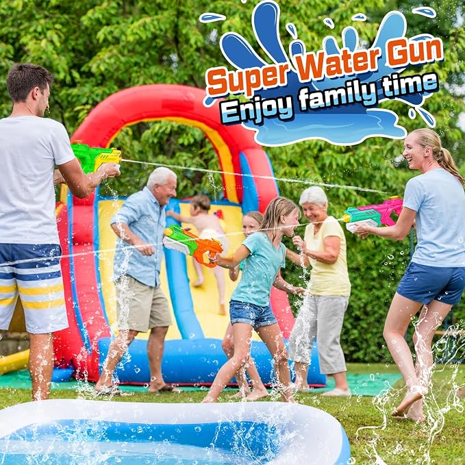 Quanquer Water Guns for Kids Adults - 3 Pack Squirt Water Toy Gun 600CC High Capacity Long Shooting Range Super Water Blaster Soaker for Summer Pool Beach Outdoor Water Fighting Party