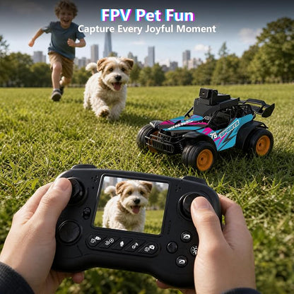 RC Car with Camera, RC Truck, FPV Remote Control Car, 2.4GHz 2.8" Screen, 60° Adjustable Camera, Live Video, APP/Radio Dual Control, 2 Speeds, Rechargeable Off-Road RC Cars, Gift for Adults&Kids