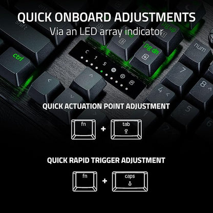 Razer Huntsman V3 Pro Esports Gaming Keyboard, Black | Analog Optical Switches, Snap Tap, Rapid Trigger, Adjustable Actuation, Media Keys & Dial, Doubleshot PBT Keycaps, Wrist Rest