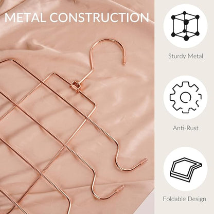 ZEDODIER 3 Pack Tank Top Hanger Space Saving, Bra Hangers for Closet Organizer, Hanging Bra Organizer Tank Tops Holder with 24 Hooks, Closet Organizers and Storage Small Space Solutions, Rose Gold