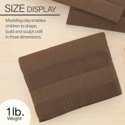 BAZIC Products Brown Modeling Clay, 1 lb, Non-Hardening, for Sculpting Art Crafts, Reusable, Case of 24
