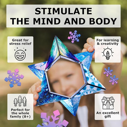 Shashibo Sensory Fidget Toy for Adults & Kids, Stress Relief Fidget Toy for Adults, Teens & Kids, Cool Fidget Toys for Desk, Classroom Must Have, Sensory Shape Shifting Cube, 100+ Possible Shapes