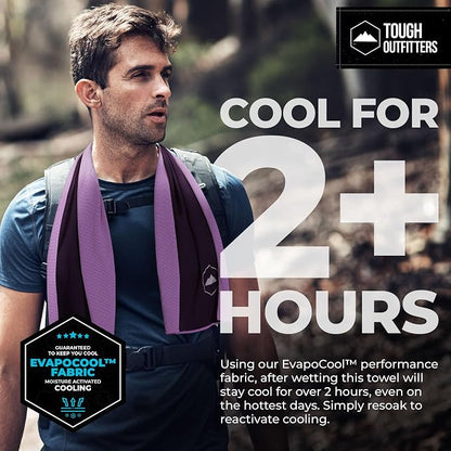 Tough Outdoors Cooling Towels for Neck Face - Neck Cooling Towel for Hot Weather Yoga Sports Golf Sweat - Instant Cold Towel