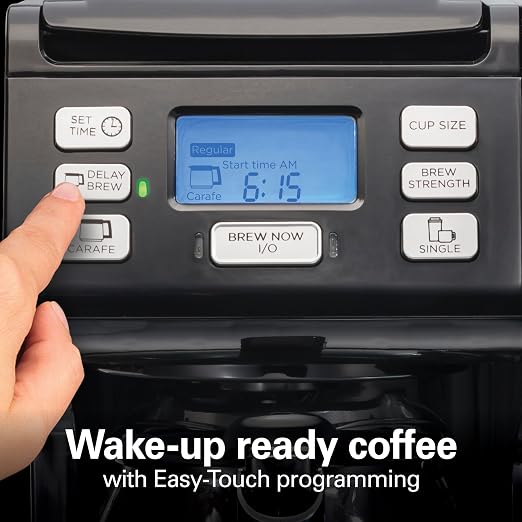 Hamilton Beach FlexBrew Trio 2-Way Drip & Single Serve Coffee Maker | Single Serve Coffee Maker & 12 Cup Coffee Maker | Compatible With K-Cups, Pods or Grounds | Fast Brewing | Black | 49902JN