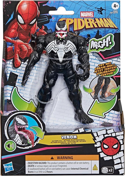 SPIDER-MAN Marvel Venom Action FX, 6-Inch (15.2 CM) Electronic Action Figure with Sound Effects, Super Hero Toys for Kids, Ages 4+