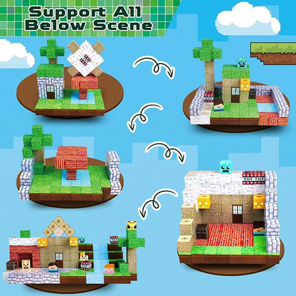 Magnetic Blocks - 150 PCS Build Magnetic Windmill Falls Homes - Magnetics Toys for Montessori Toddler Easter Christmas Birthday Gifts - STEM Sensory Toys for 3 4 5 6 7 8 9 10 Year Old Boys & Girls