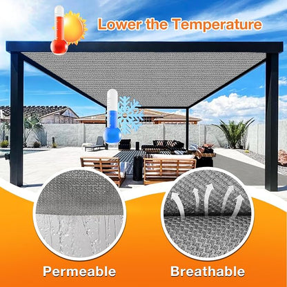 Artpuch Outdoor Pergola Shade Cover 5x7 FT Sun Shade Cloth with Grommets Light Grey 90% UV Protection Canopy Patio Privacy Screen (Customized Available)