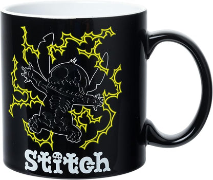Silver Buffalo Disney Lilo and Stitch Lightning Bolts, Ceramic Mug, 20oz | Shocking Glow in the Dark Feature, 0.59 Liters