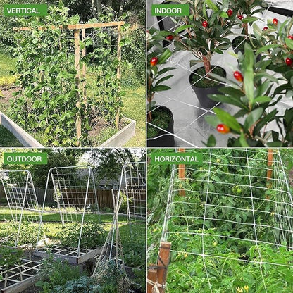 Trellis Netting, CANAGROW Heavy-Duty Garden Plant Trellis Netting for Climbing Plants, Outdoor Indoor Grow Net for Beans Tomatoes Peas Pumpkin Flowers, 6x30ft, 1 Pack