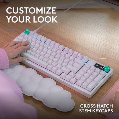 Logitech G316 X 98 MechanicalGaming Keyboard (Tactile) - White | Hot-Swappable Tactile Mechanical Switches, Gasket Design, PBT Keycaps, <8Khz, LIGHTSYNC RGB, Dot-Matxix LED Display, USB-C