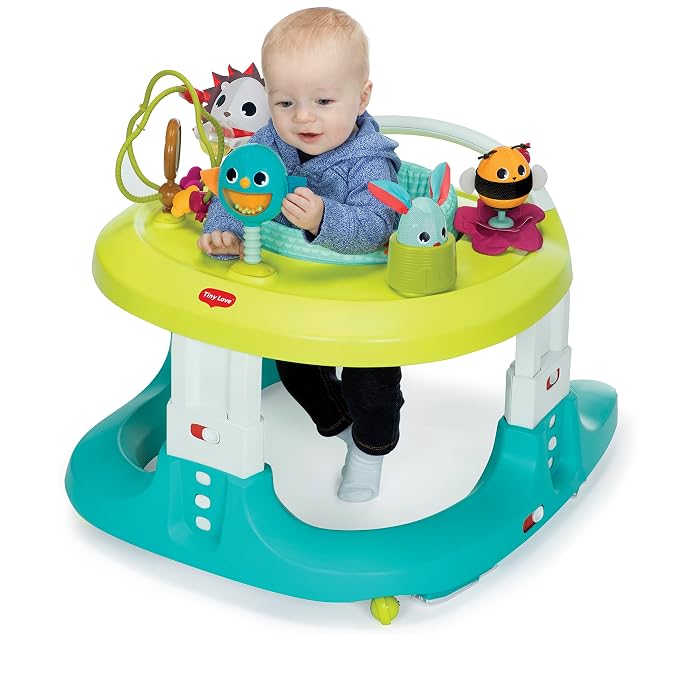 Tiny Love 4-in-1 Here I Grow Mobile Activity Center, Baby Walkers and Activity Center, Baby Activity Center with Interactive Toys and Developmental Activities, Meadow Days