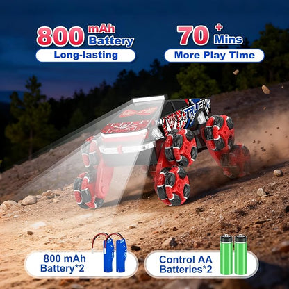 Nikuku Cool 8 Wheels Hand Controlled RC Stunt Car, Gesture Sensing Remote Control Car for Boys Age 6-13, 2.4Ghz Climbing Toys for Kid 6 7 8-10 11 12 Year Old, Christmas Birthday Gifts for Boys Girls