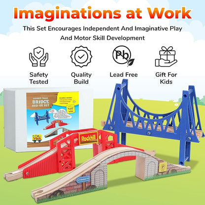 On Track USA Bridge Accessory Train Set: Suspension, Overpass and Arch Bridge Set Compatible with All Major Toy Trains Railway Expansion Accessories, Toy Train Track Accessory