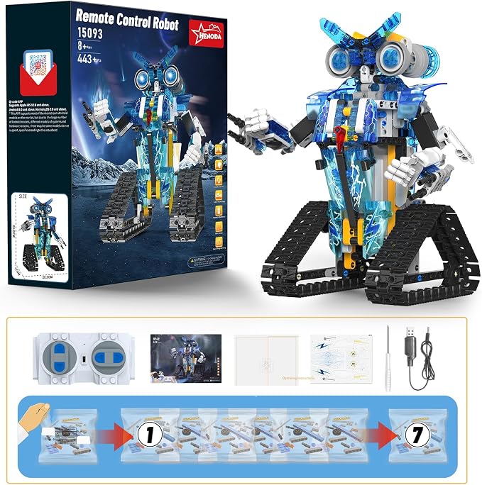 Robot Building Toys Stem Projects for Kids Ages 9-12, Remote & App Controlled Programmable Robot Building Blocks Science Kits Educational Birthday Xmax Gifts for 8-16 Year Old Teenage Boys Girls