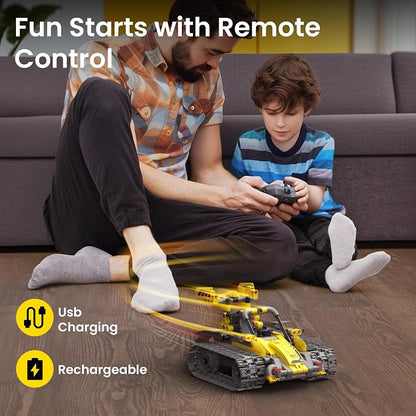 Sillbird STEM Robot Building Kit with Remote Control Gifts for Boys 8-13 | Coding Robotic Set, Educational Birthday Gifts, App-Controlled, Buildable 5in1 Models, Rechargeable Toys for Kids, 488 Pieces