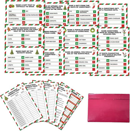 Christmas Friendly Feud Game, Santa Themed Party Game for Family, Winter Party Supplies and Activities Decorations, Holiday Trivia Games for Large Groups, 1 Pack(03)