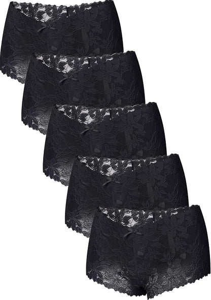 Take Talk Sexy Lace Underwear Panties Lingerie Gift for Women Wife 5 Pack Soft Cheeky Boy shorts Plus Size Underwear Women