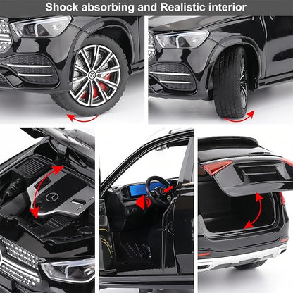 WAKAKAC Compatible for 1/24 Alloy Die-cast GLE 350 Toy Car with Sound and Light Pull Back Collection Model Car for Kids Gift (Black)