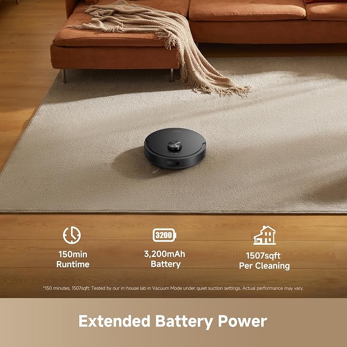 dreame D20 Air Plus Robot Vacuum and Mop, 20,000Pa Powerful Suction | 120-Day Self-Emptying with 4L Dust Bag, Anti-Tangling Tech, Edge-to-Corner Cleaning, Deep Carpet Cleaning, 360° Navigation